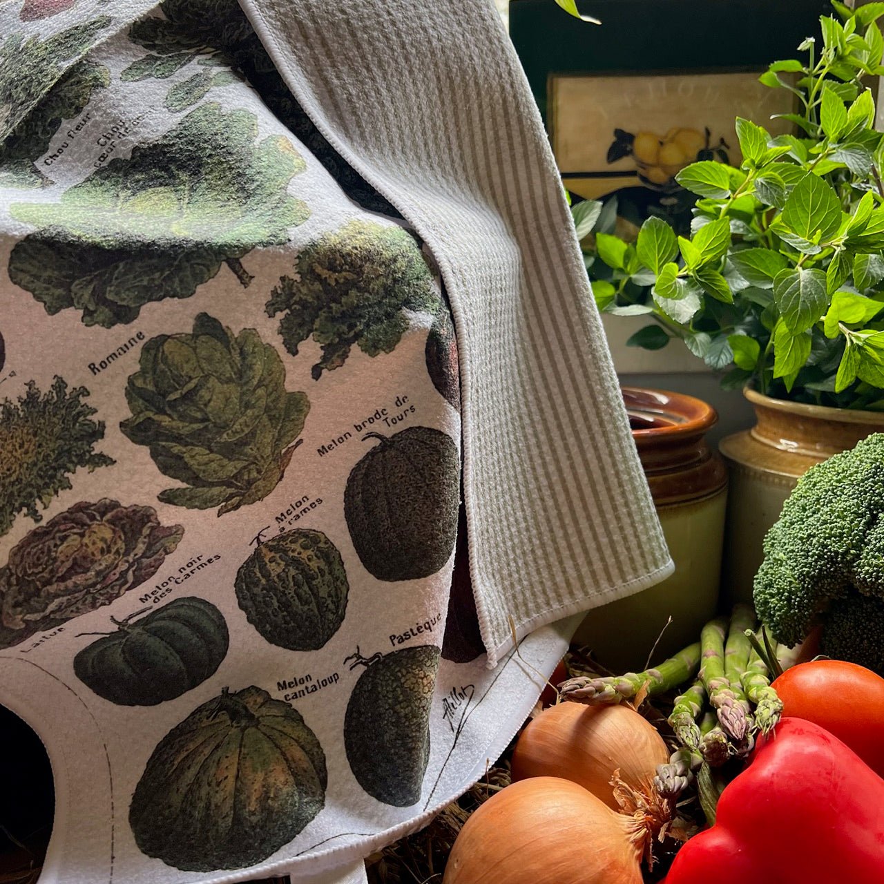 French Vegetables Tea Towel - JONESY & JONESY