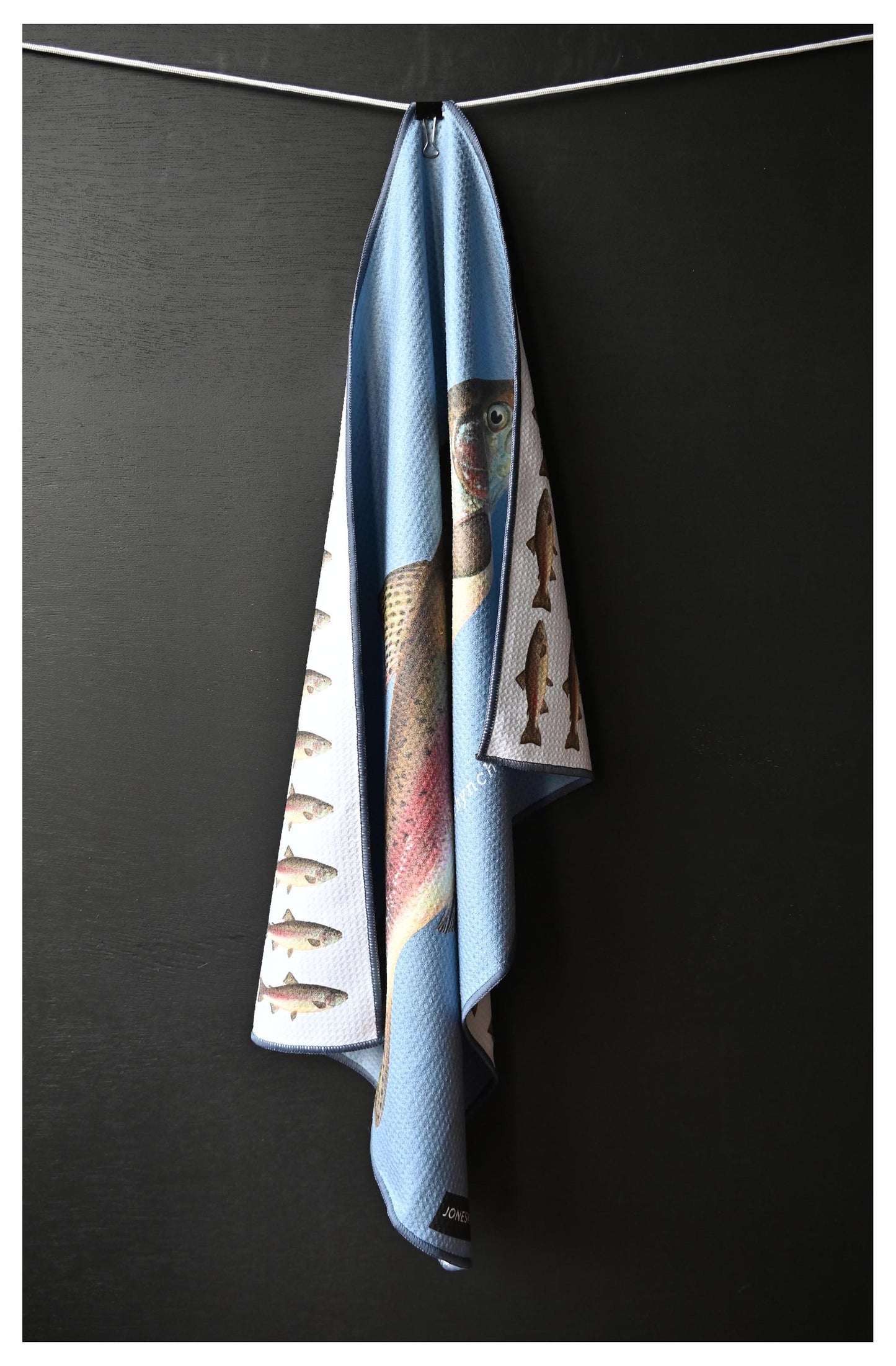 Rainbow trout tea towel